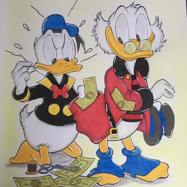 Coloriage Donald et Picsou